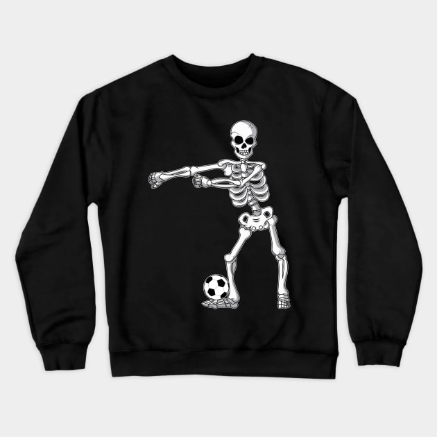 Flossing Skeleton Soccer Funny Halloween Crewneck Sweatshirt by trendingoriginals